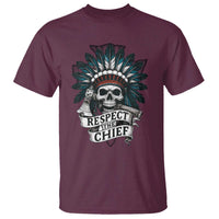 Native American Respect The Chief T Shirt Indian Tribal Skull Headdress - Wonder Print Shop