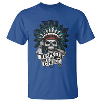 Native American Respect The Chief T Shirt Indian Tribal Skull Headdress - Wonder Print Shop