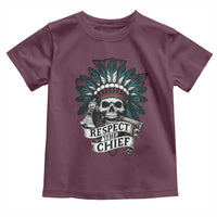 Native American Respect The Chief Toddler T Shirt Indian Tribal Skull Headdress - Wonder Print Shop