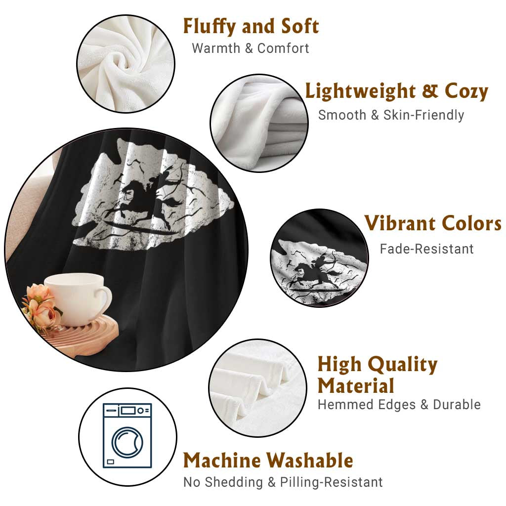 Arrowhead Hunter Indian Chief Relic Hunting Native American Throw Blanket - Wonder Print Shop