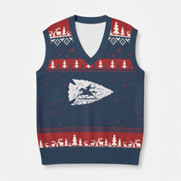 Arrowhead Hunter Indian Chief Relic Hunting Native American V-Neck Knit Sweater Vest - Wonder Print Shop