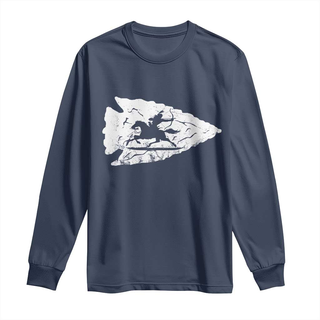 Arrowhead Hunter Indian Chief Relic Hunting Native American Long Sleeve Shirt - Wonder Print Shop