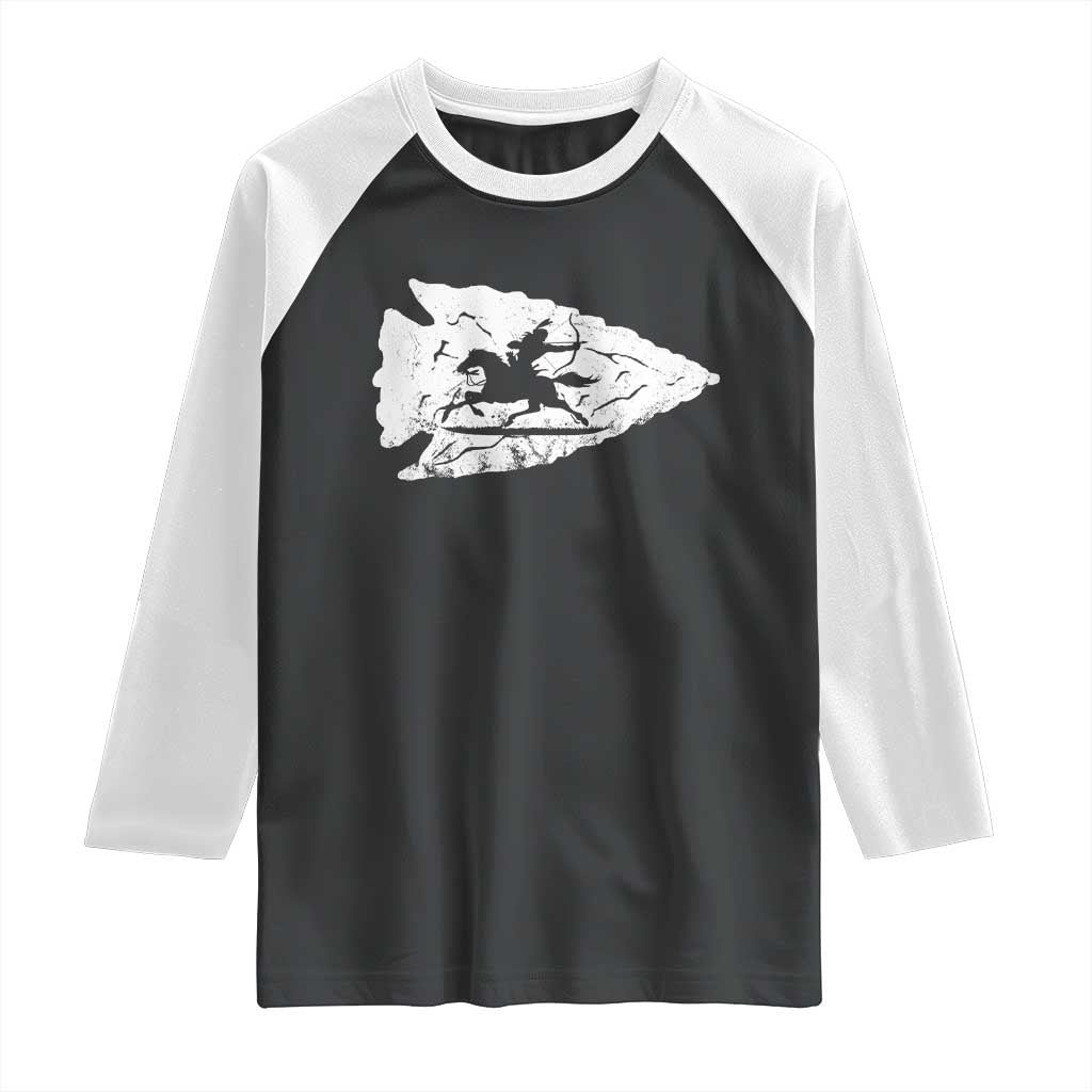 Arrowhead Hunter Indian Chief Relic Hunting Native American Raglan Shirt - Wonder Print Shop