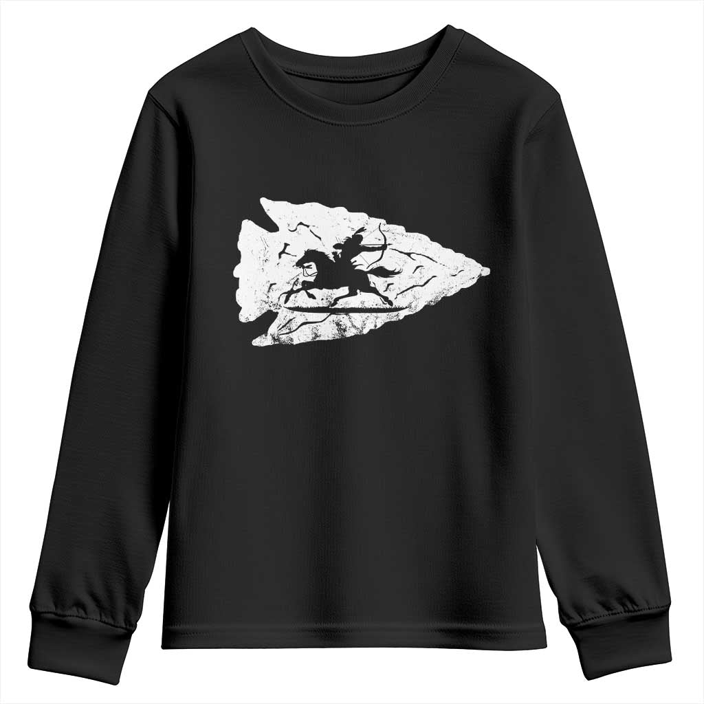 Arrowhead Hunter Indian Chief Relic Hunting Native American Youth Sweatshirt - Wonder Print Shop
