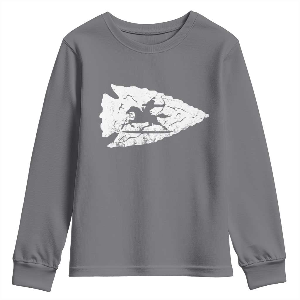 Arrowhead Hunter Indian Chief Relic Hunting Native American Youth Sweatshirt - Wonder Print Shop