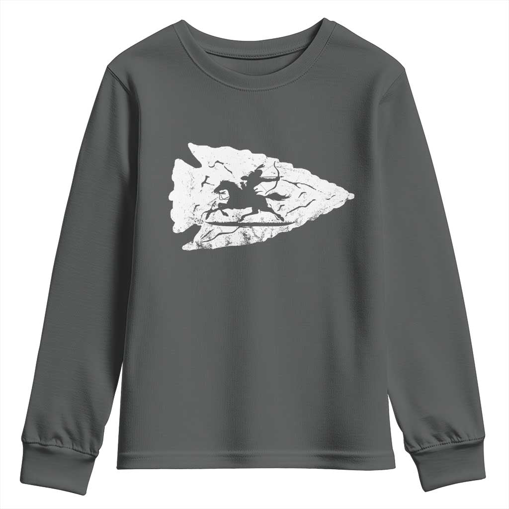 Arrowhead Hunter Indian Chief Relic Hunting Native American Youth Sweatshirt - Wonder Print Shop