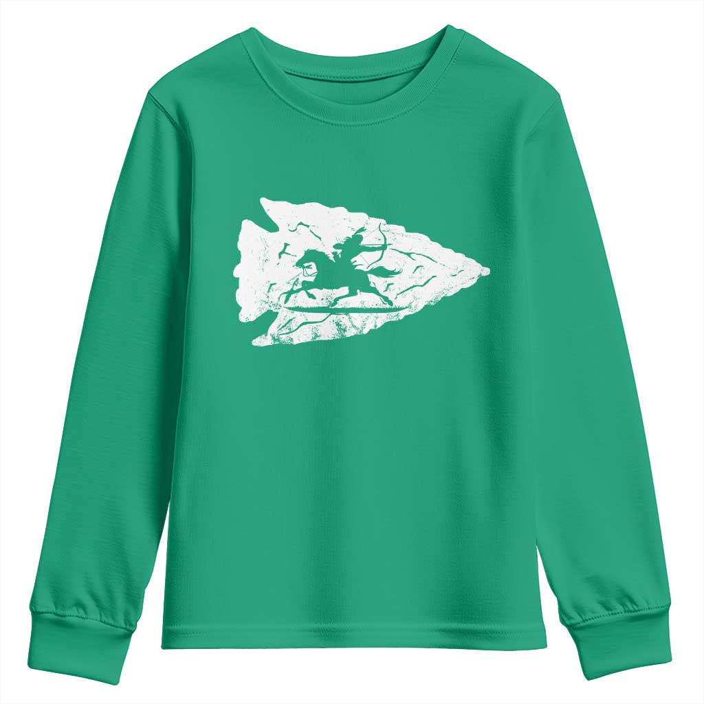 Arrowhead Hunter Indian Chief Relic Hunting Native American Youth Sweatshirt - Wonder Print Shop