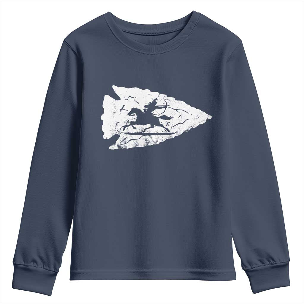 Arrowhead Hunter Indian Chief Relic Hunting Native American Youth Sweatshirt - Wonder Print Shop