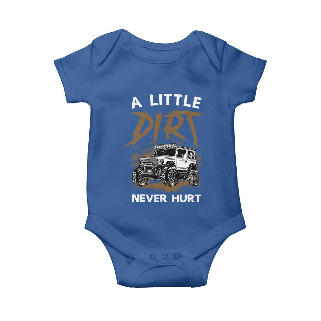 Funny Off Road Car Baby Onesie A Little Dirt Never Hurt Mudder Trail - Wonder Print Shop