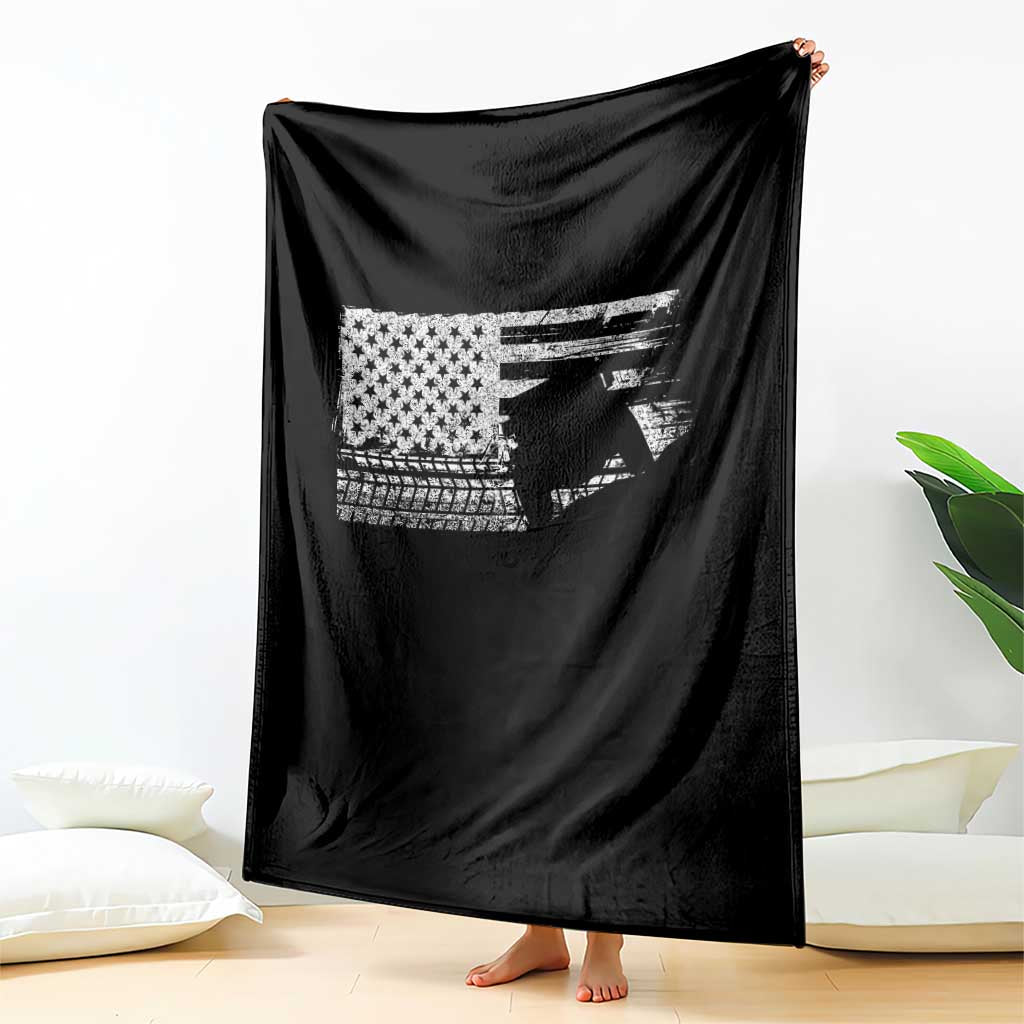 Off Road QUAD ATV Car Adventure Vintage American Flag Throw Blanket - Wonder Print Shop