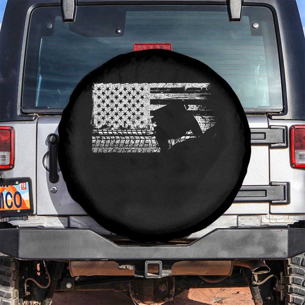 Off Road QUAD ATV Car Adventure Vintage American Flag Spare Tire Cover - Wonder Print Shop