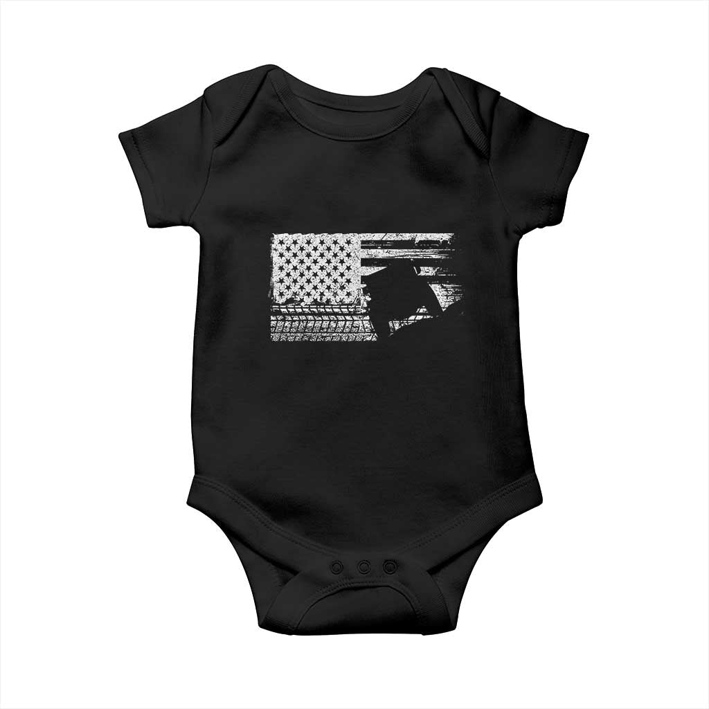 Off Road QUAD ATV Car Adventure Vintage American Flag Baby Onesie - Wonder Print Shop