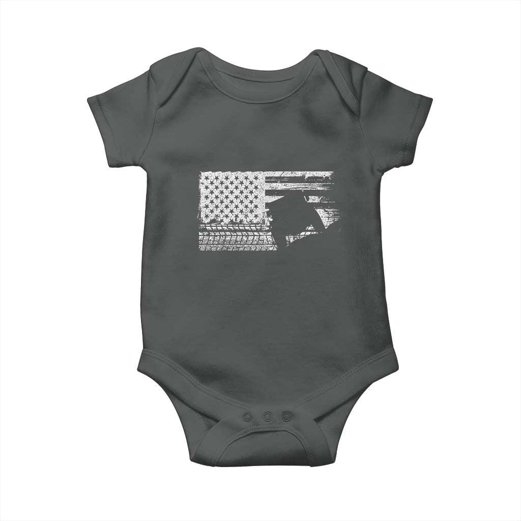 Off Road QUAD ATV Car Adventure Vintage American Flag Baby Onesie - Wonder Print Shop