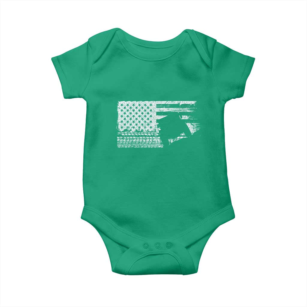 Off Road QUAD ATV Car Adventure Vintage American Flag Baby Onesie - Wonder Print Shop