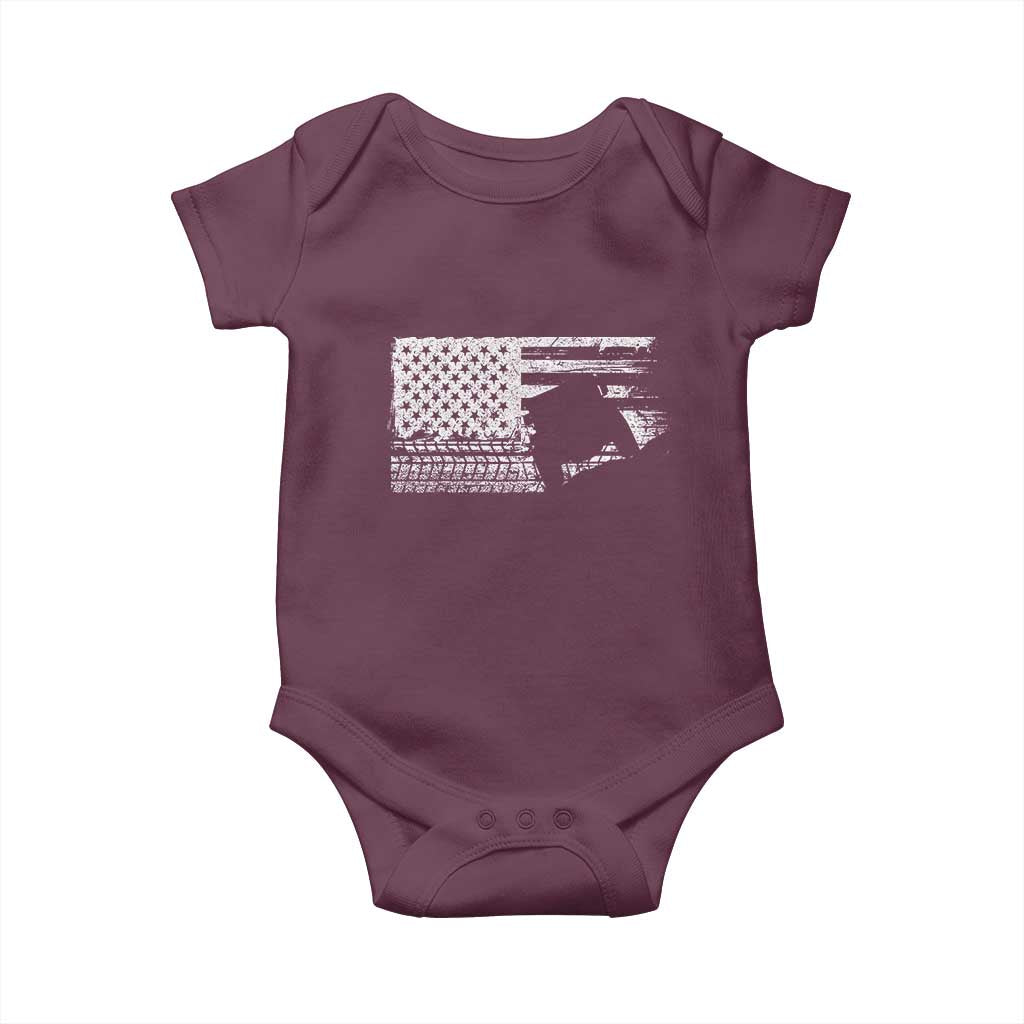Off Road QUAD ATV Car Adventure Vintage American Flag Baby Onesie - Wonder Print Shop