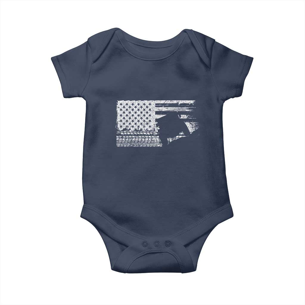 Off Road QUAD ATV Car Adventure Vintage American Flag Baby Onesie - Wonder Print Shop