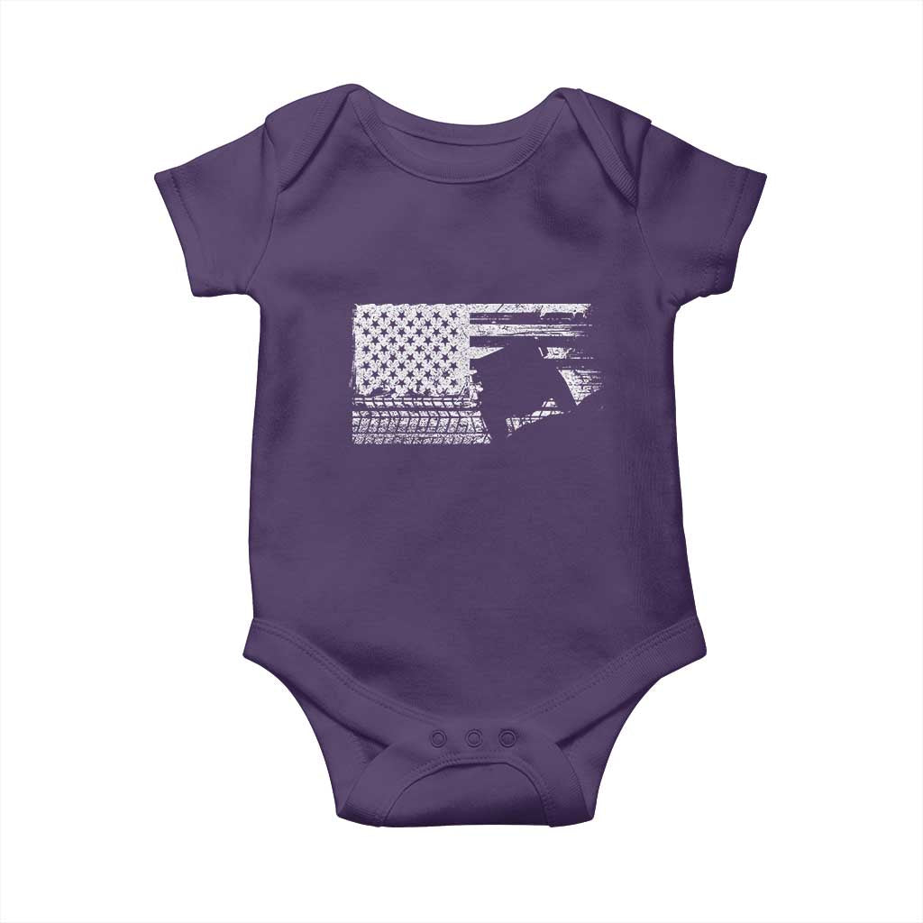 Off Road QUAD ATV Car Adventure Vintage American Flag Baby Onesie - Wonder Print Shop