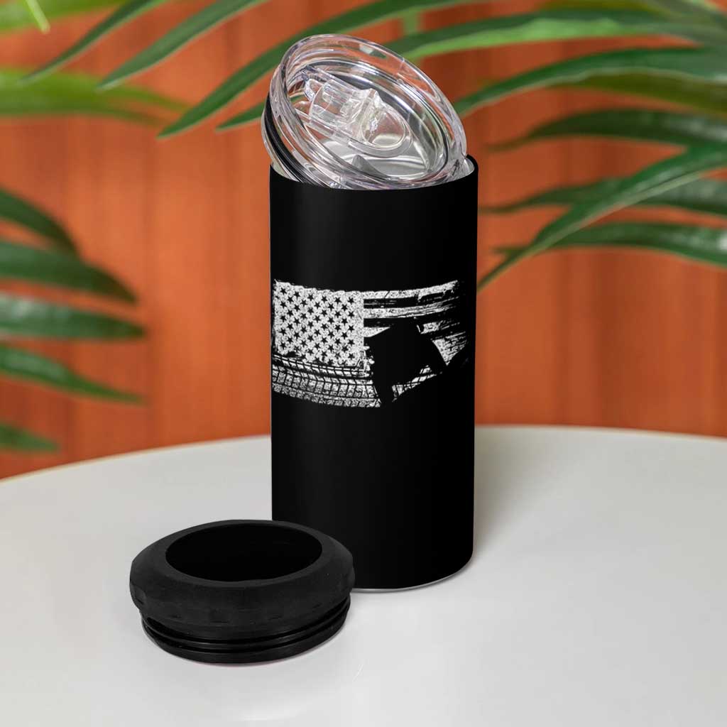 Off Road QUAD ATV Car Adventure Vintage American Flag 4 in 1 Can Cooler Tumbler - Wonder Print Shop