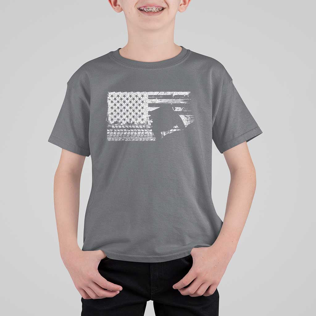 Off Road QUAD ATV Car Adventure Vintage American Flag T Shirt For Kid - Wonder Print Shop