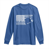 Off Road QUAD ATV Car Adventure Vintage American Flag Long Sleeve Shirt - Wonder Print Shop