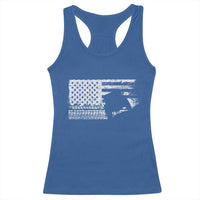 Off Road QUAD ATV Car Adventure Vintage American Flag Racerback Tank Top - Wonder Print Shop