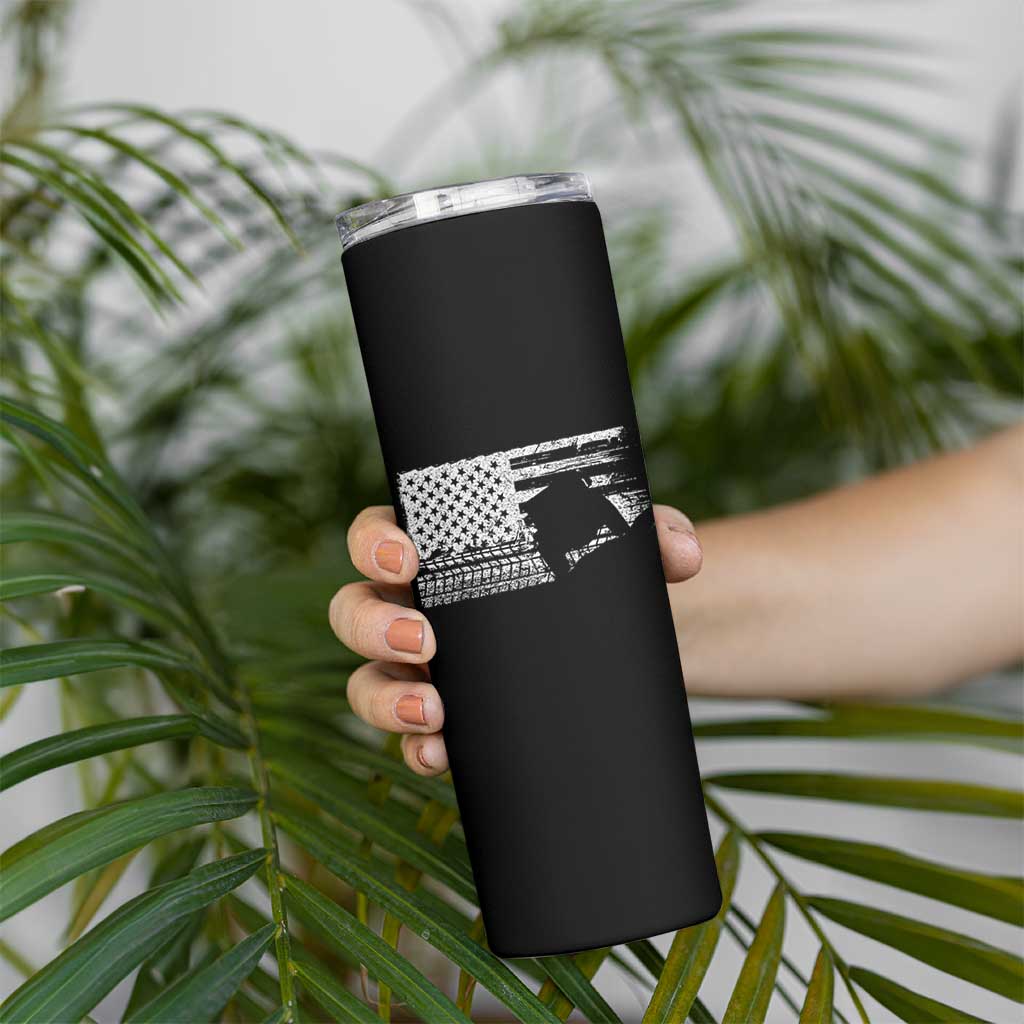 Off Road QUAD ATV Car Adventure Vintage American Flag Skinny Tumbler - Wonder Print Shop