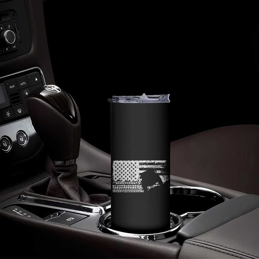 Off Road QUAD ATV Car Adventure Vintage American Flag Skinny Tumbler - Wonder Print Shop