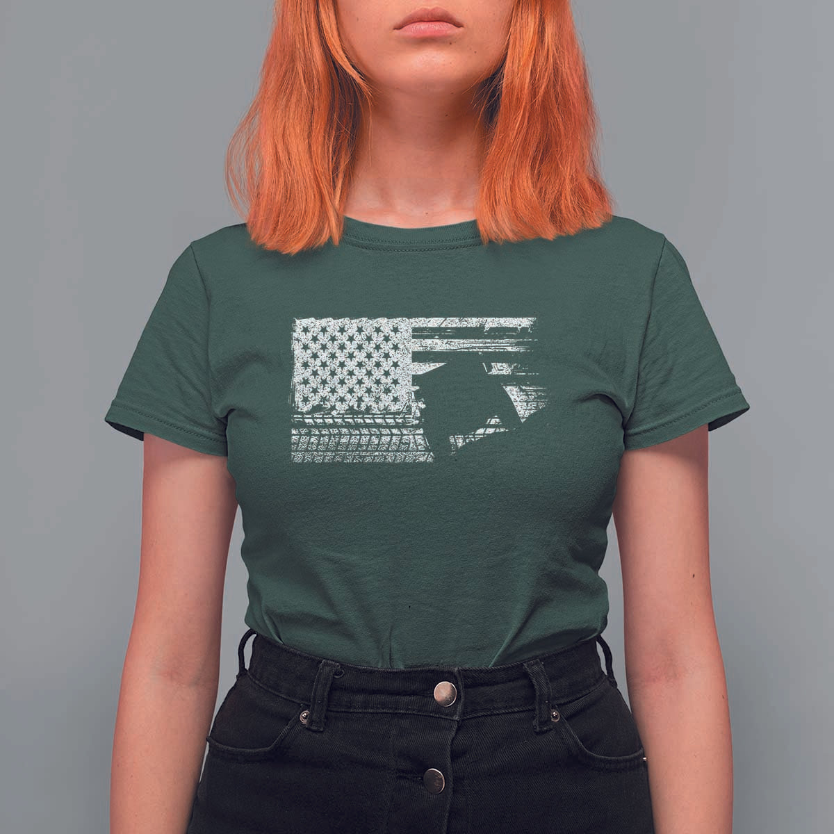 Off Road QUAD ATV Car Adventure Vintage American Flag T Shirt For Women - Wonder Print Shop