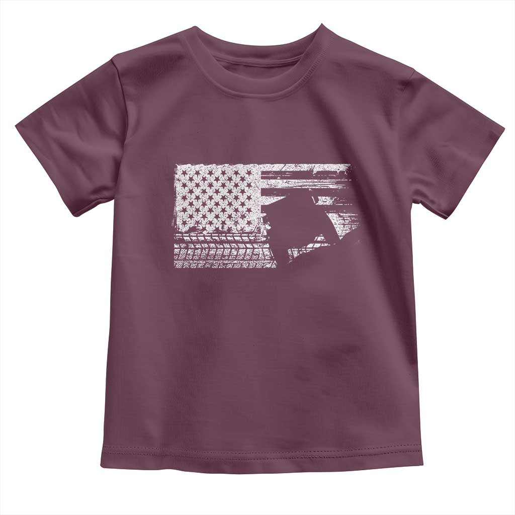 Off Road QUAD ATV Car Adventure Vintage American Flag Toddler T Shirt - Wonder Print Shop