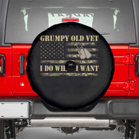 Funny Grumpy Old Vet I Do What I Want Spare Tire Cover Military Veteran Camo American Flag - Wonder Print Shop