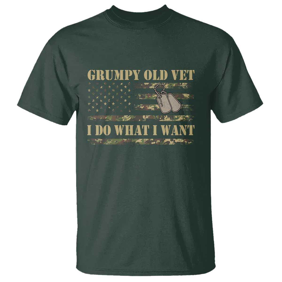 Funny Grumpy Old Vet I Do What I Want T Shirt Military Veteran Camo American Flag - Wonder Print Shop