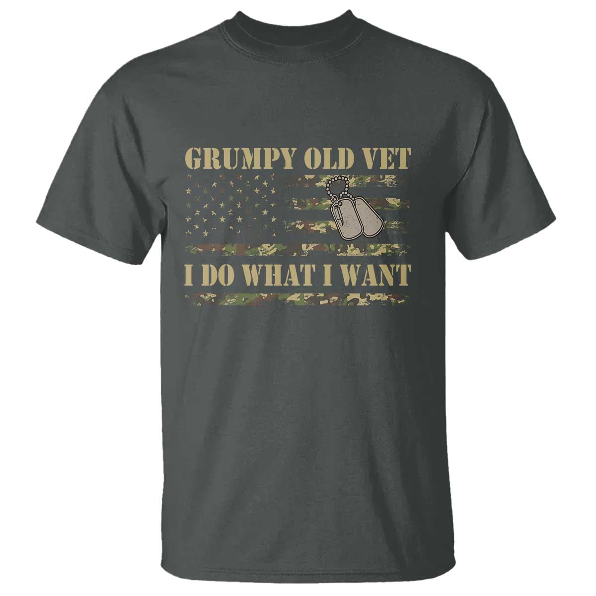 Funny Grumpy Old Vet I Do What I Want T Shirt Military Veteran Camo American Flag - Wonder Print Shop