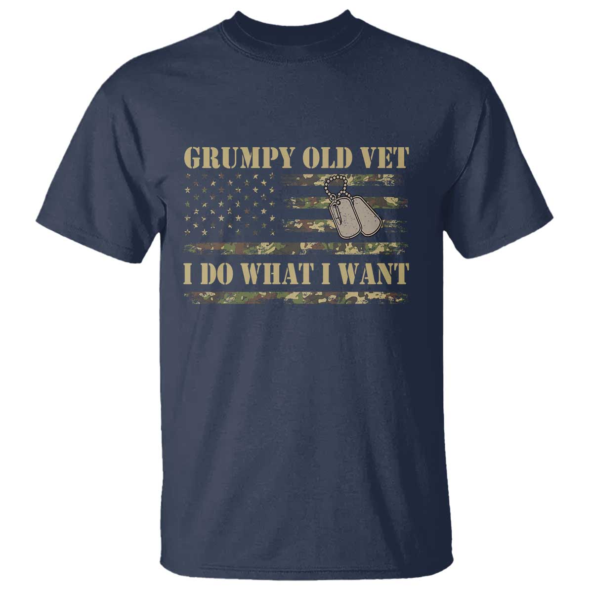 Funny Grumpy Old Vet I Do What I Want T Shirt Military Veteran Camo American Flag - Wonder Print Shop