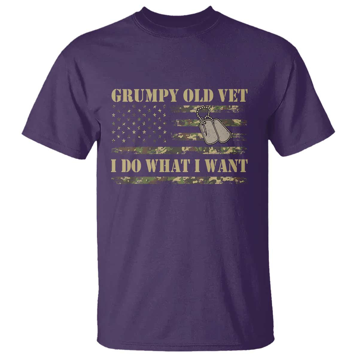 Funny Grumpy Old Vet I Do What I Want T Shirt Military Veteran Camo American Flag - Wonder Print Shop