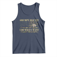 Funny Grumpy Old Vet I Do What I Want Tank Top Military Veteran Camo American Flag - Wonder Print Shop