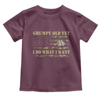 Funny Grumpy Old Vet I Do What I Want Toddler T Shirt Military Veteran Camo American Flag - Wonder Print Shop