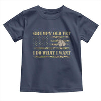 Funny Grumpy Old Vet I Do What I Want Toddler T Shirt Military Veteran Camo American Flag - Wonder Print Shop