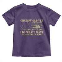 Funny Grumpy Old Vet I Do What I Want Toddler T Shirt Military Veteran Camo American Flag - Wonder Print Shop