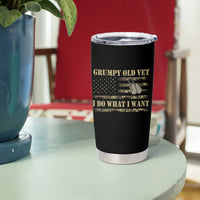 Funny Grumpy Old Vet I Do What I Want Tumbler Cup Military Veteran Camo American Flag - Wonder Print Shop