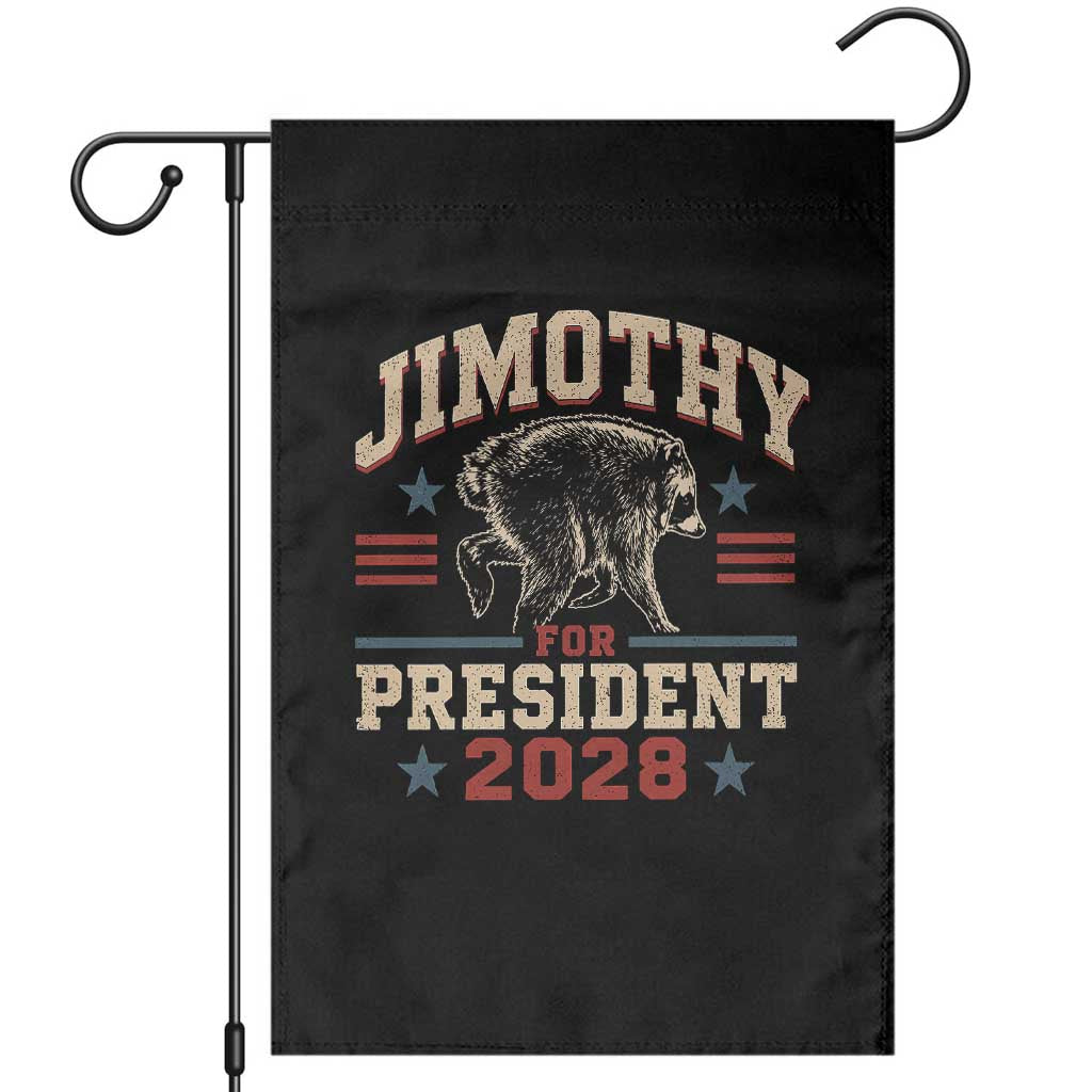 Jimothy For President 2028 Garden Flag Funny Jimothy The Raccoon Seattle Trash Panda Meme