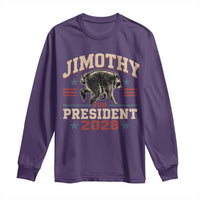 Jimothy For President 2028 Long Sleeve Shirt Funny Jimothy The Raccoon Seattle Trash Panda Meme