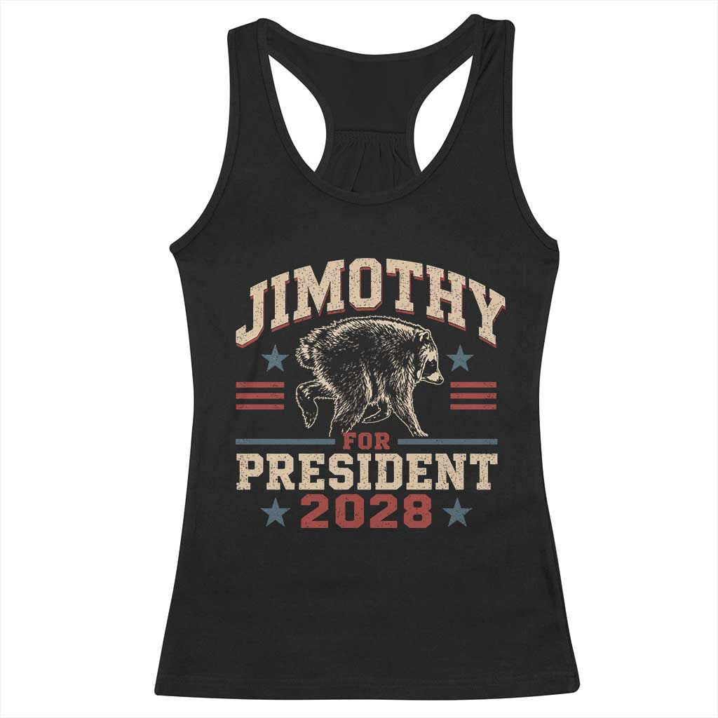Jimothy For President 2028 Racerback Tank Top Funny Jimothy The Raccoon Seattle Trash Panda Meme