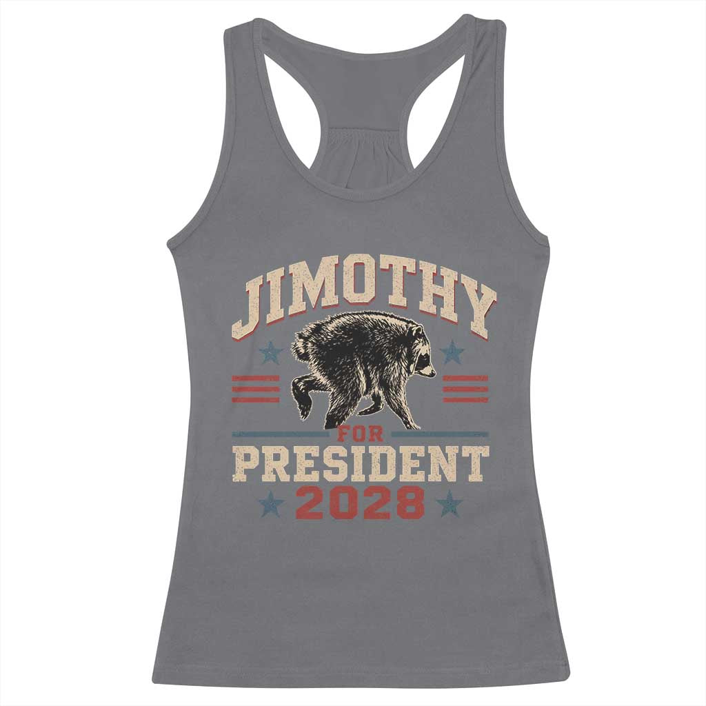 Jimothy For President 2028 Racerback Tank Top Funny Jimothy The Raccoon Seattle Trash Panda Meme