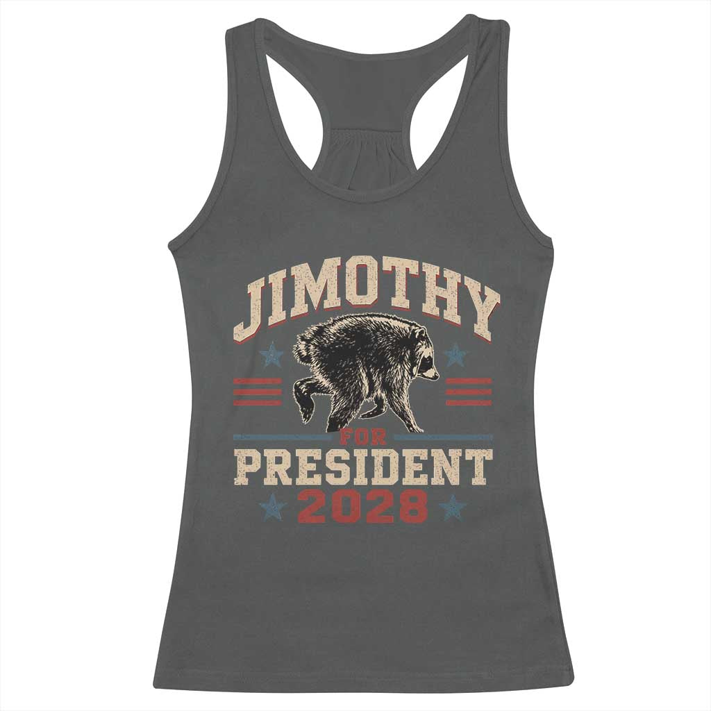 Jimothy For President 2028 Racerback Tank Top Funny Jimothy The Raccoon Seattle Trash Panda Meme