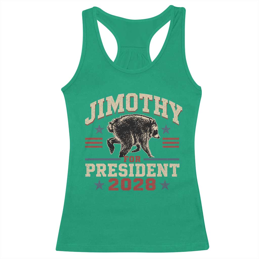 Jimothy For President 2028 Racerback Tank Top Funny Jimothy The Raccoon Seattle Trash Panda Meme