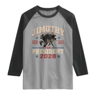 Jimothy For President 2028 Raglan Shirt Funny Jimothy The Raccoon Seattle Trash Panda Meme