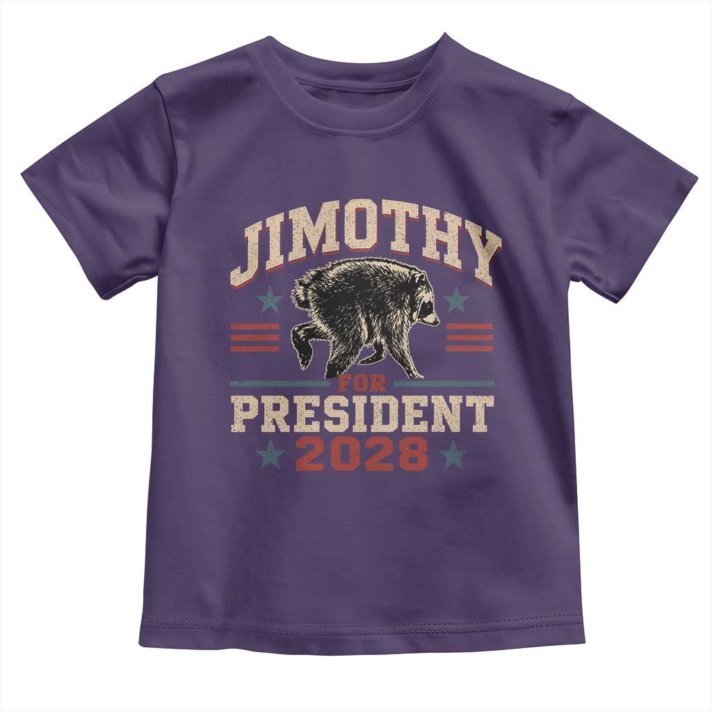 Jimothy For President 2028 Toddler T Shirt Funny Jimothy The Raccoon Seattle Trash Panda Meme