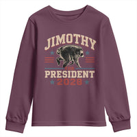 Jimothy For President 2028 Youth Sweatshirt Funny Jimothy The Raccoon Seattle Trash Panda Meme