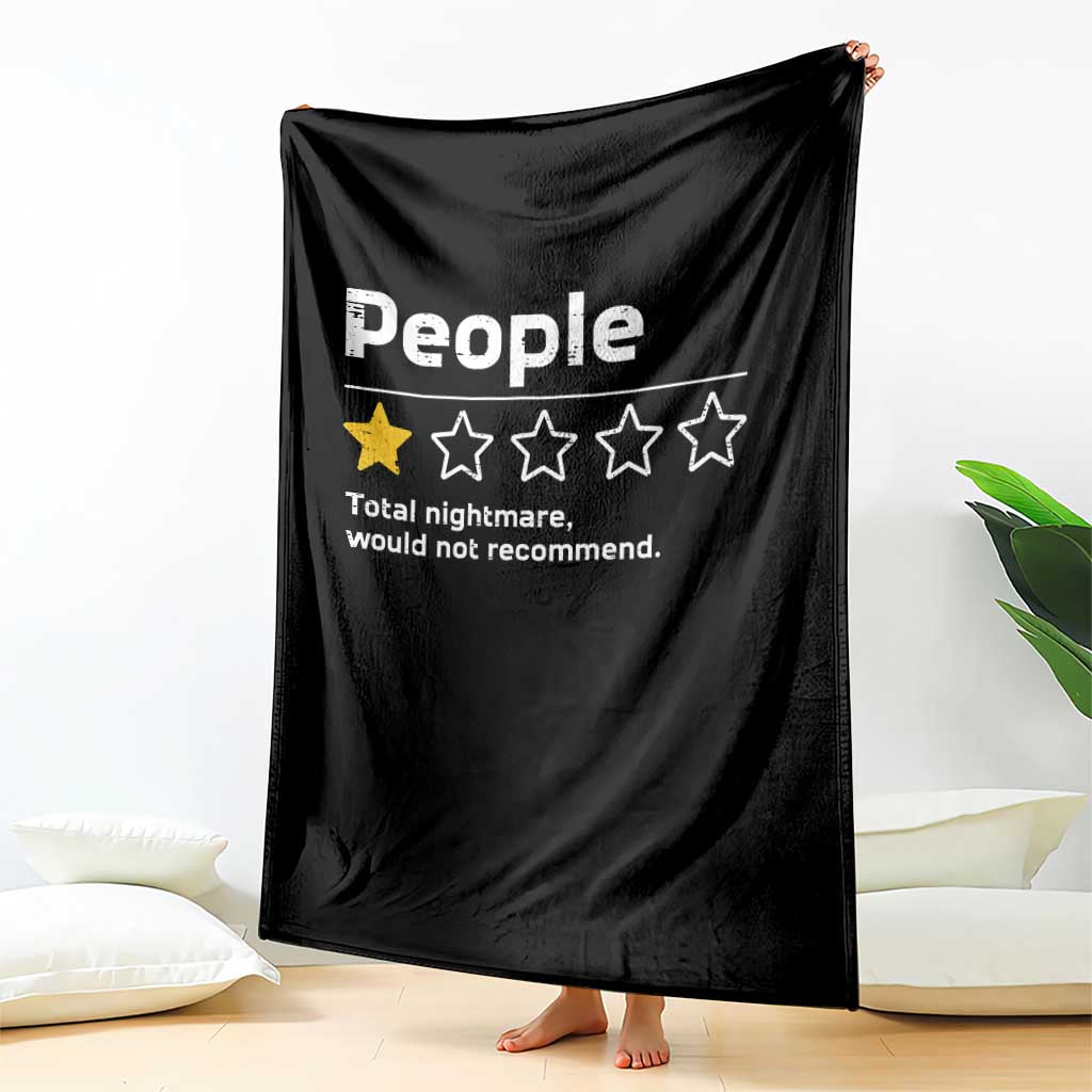 People 1 Star Total Nightmare Would Not Recommend Throw Blanket Funny Sarcastic