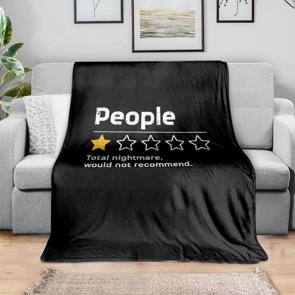 People 1 Star Total Nightmare Would Not Recommend Throw Blanket Funny Sarcastic
